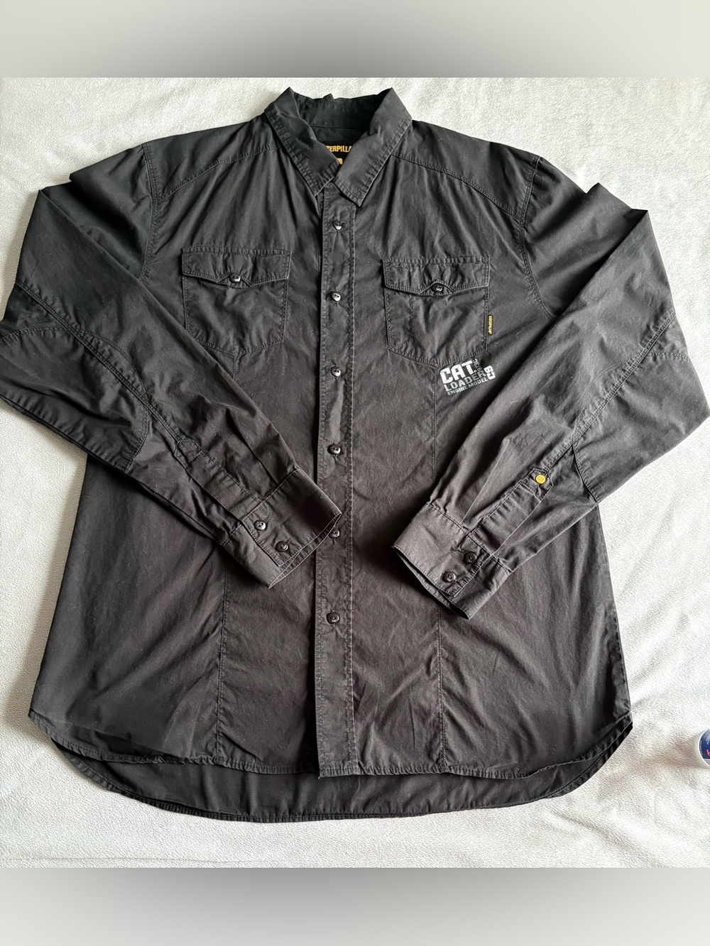 Caterpillar Men's Black Long-Sleeve Button Shirt Jacket